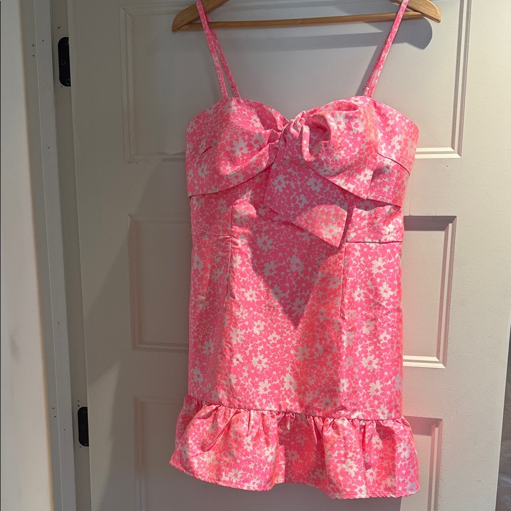 Pink Floral Bow Dress